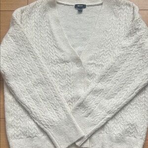 Mexx Cream Cable Knit V-Neck Cardigan